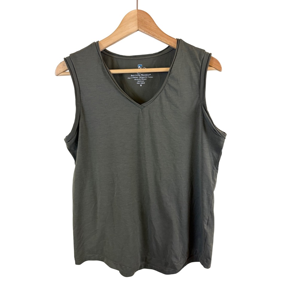 Kühl Tank Top Women M Green V Neck Recycled Polyester Activewear